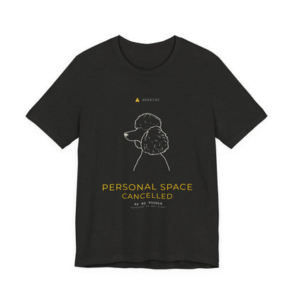 Personal Space Cancelled Poodle T-Shirt — fabric and stitching detail