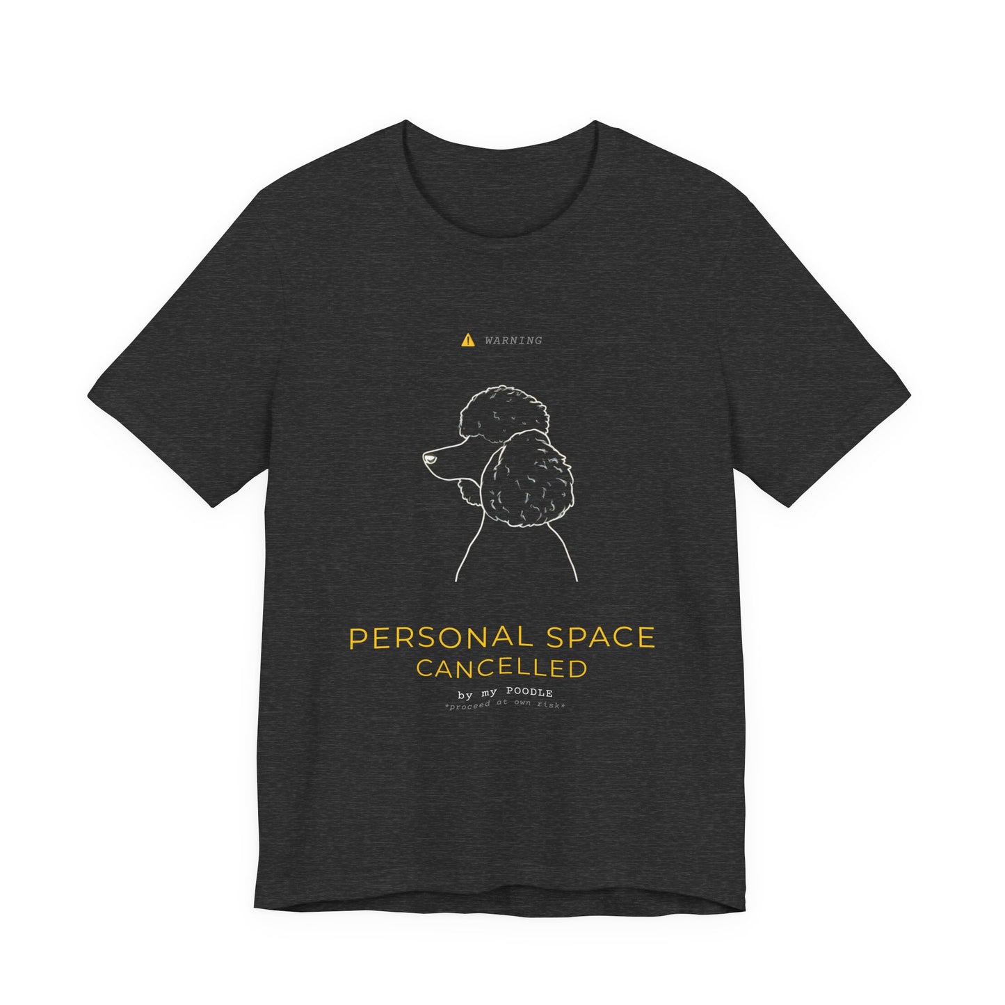 Personal Space Cancelled Poodle T-Shirt — back view on model