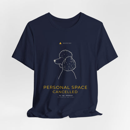 Personal Space Cancelled Poodle T-Shirt — size chart