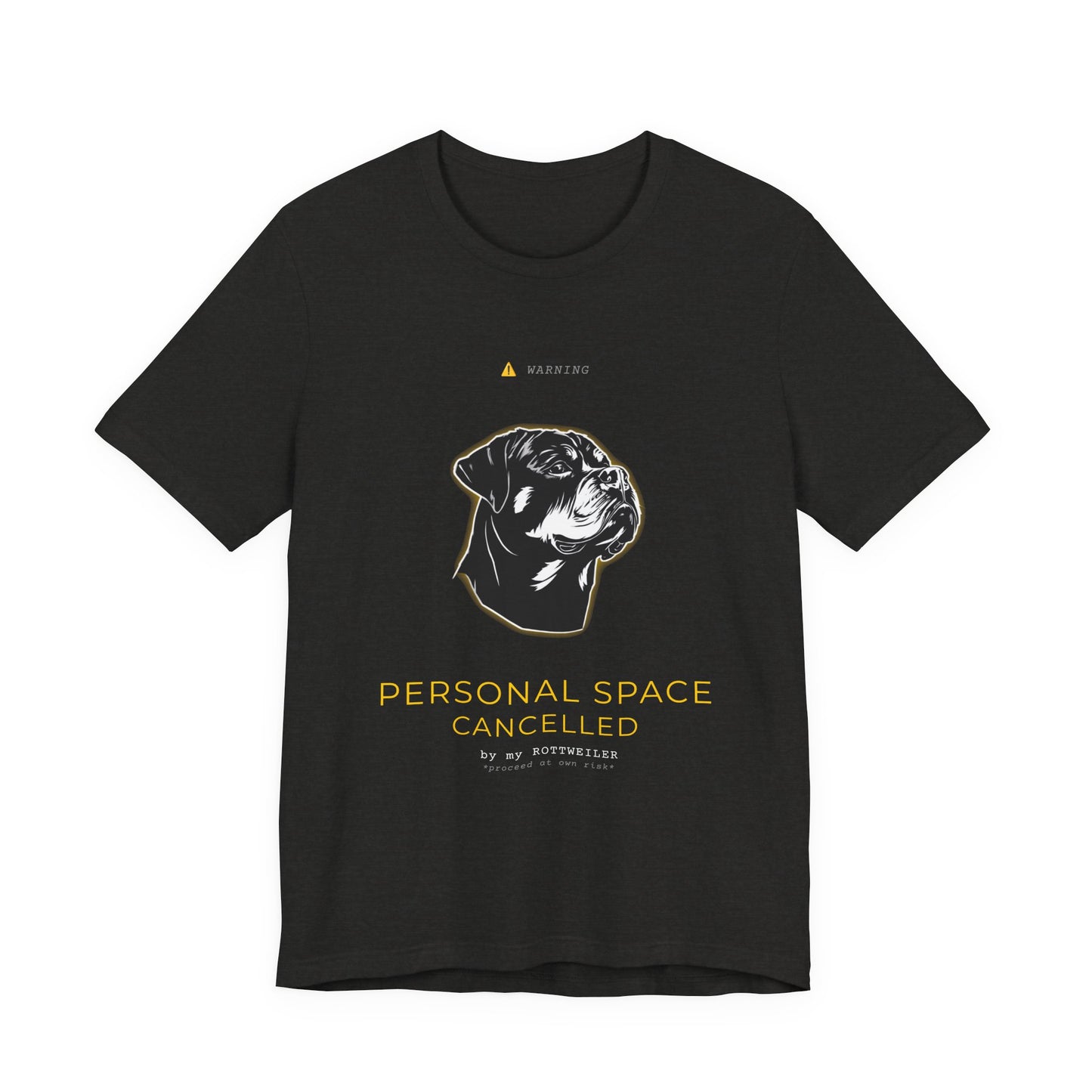 Personal Space Cancelled Rottweiler T-Shirt — fabric and stitching detail