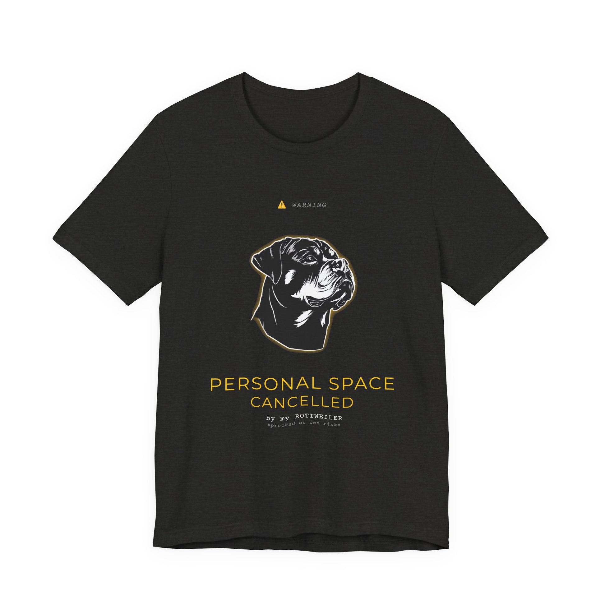Personal Space Cancelled Rottweiler T-Shirt — fabric and stitching detail