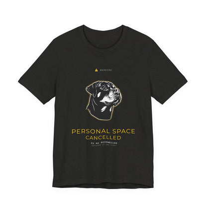 Personal Space Cancelled Rottweiler T-Shirt — fabric and stitching detail