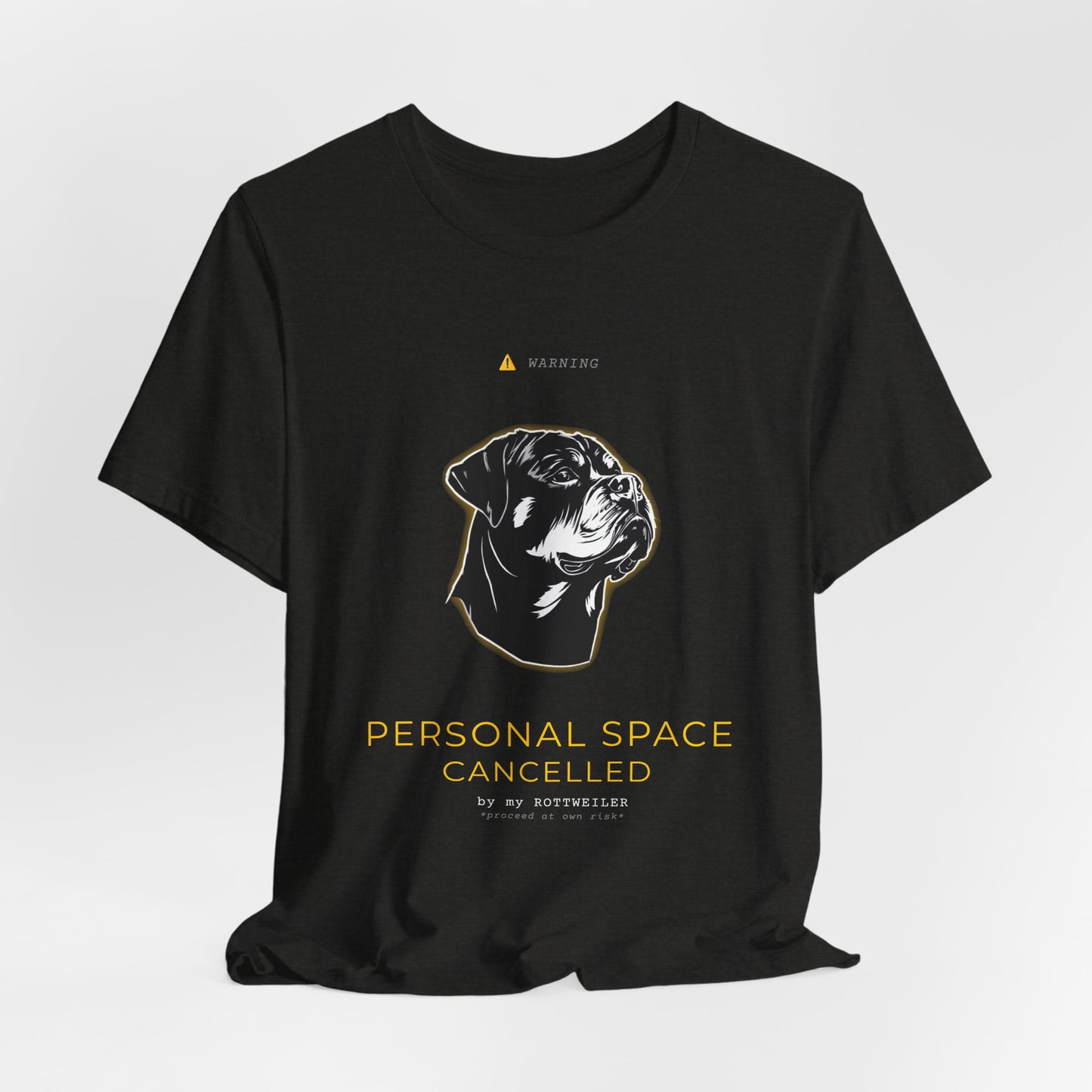 Personal Space Cancelled Rottweiler T-Shirt — gift-wrapped product shot
