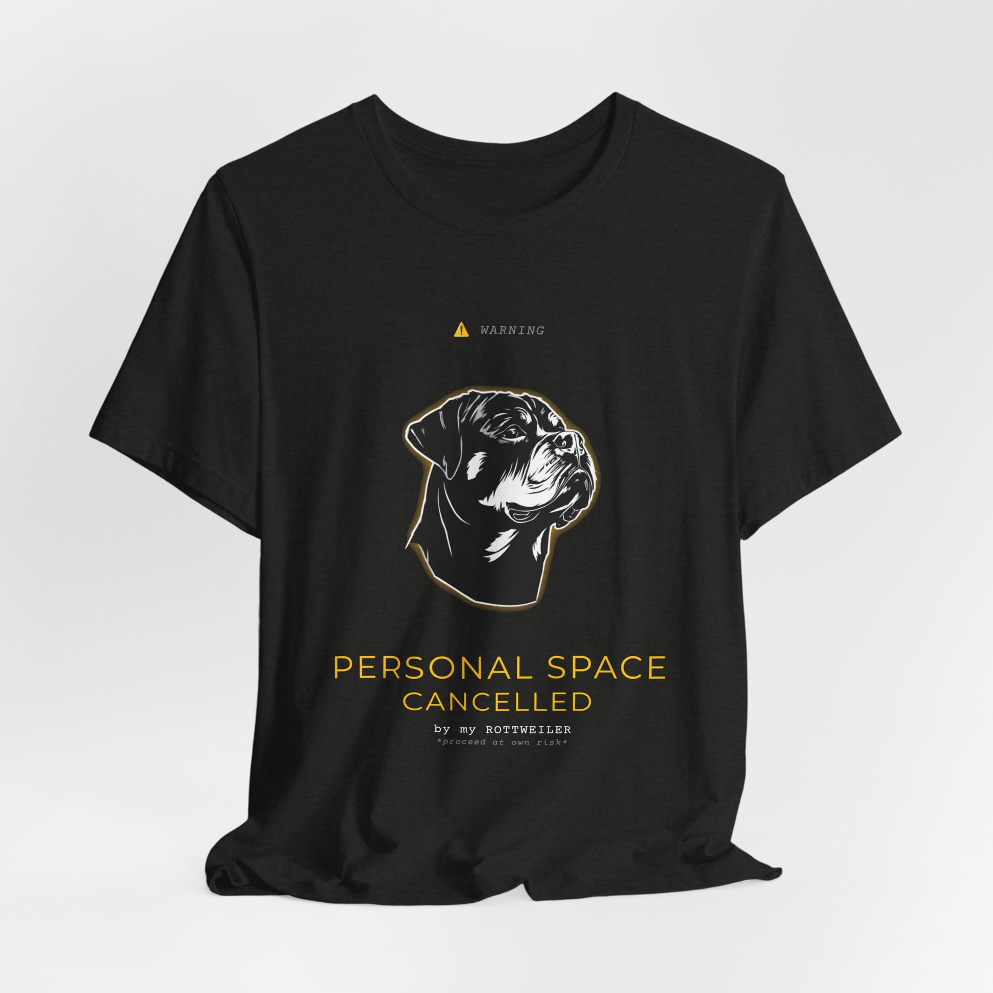 Personal Space Cancelled Rottweiler T-Shirt — gift-wrapped product shot