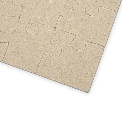 Back of personalized pet photo puzzle showing chipboard pieces