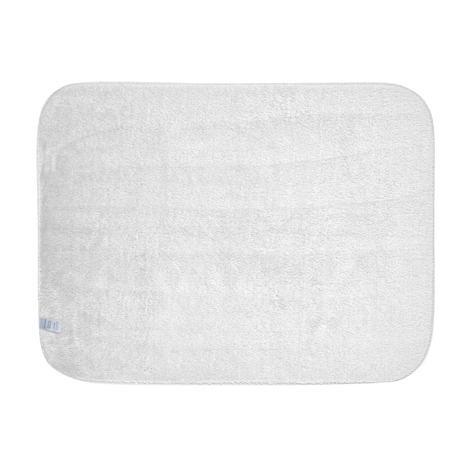Personalized pet photo blanket showing plush sherpa fleece back