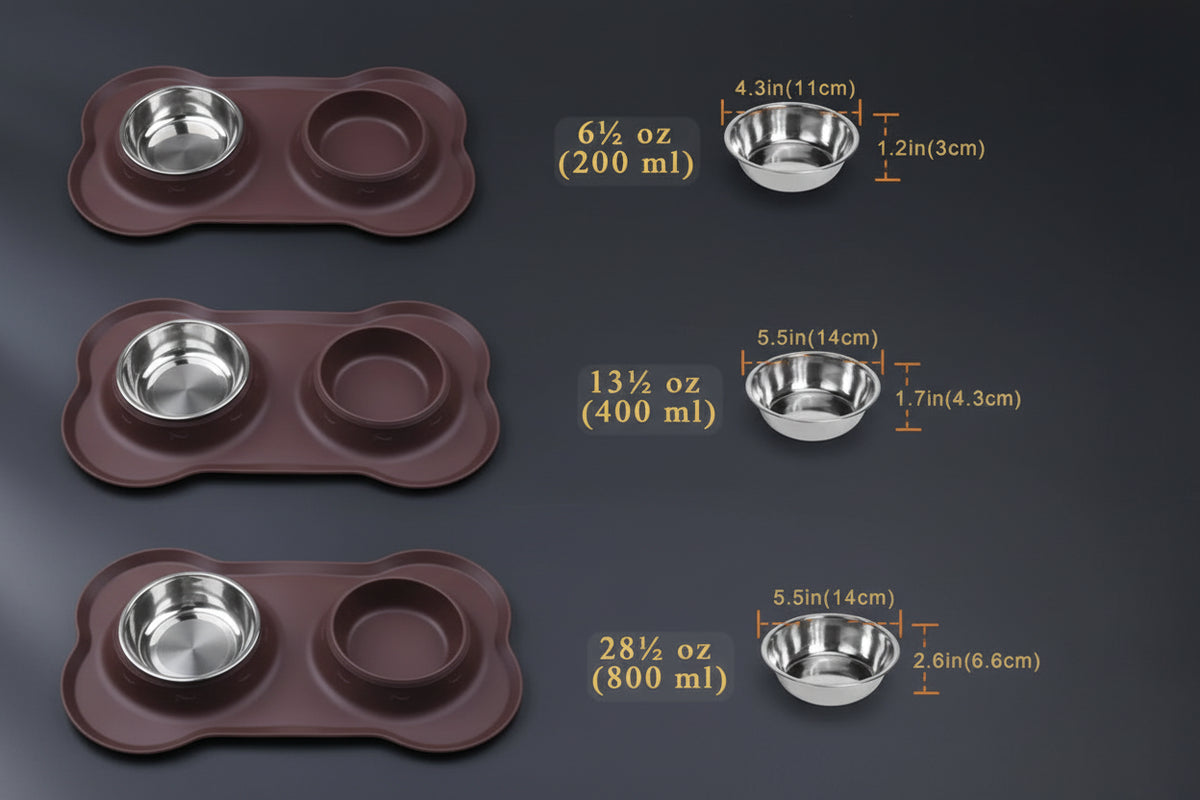 pet bowl size chart