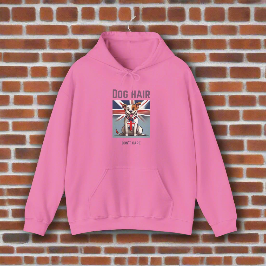 Unisex Blend™ "dog hair dont care" Hooded Sweatshirt - Sniff Waggle And Walk best quality dog lover gifts