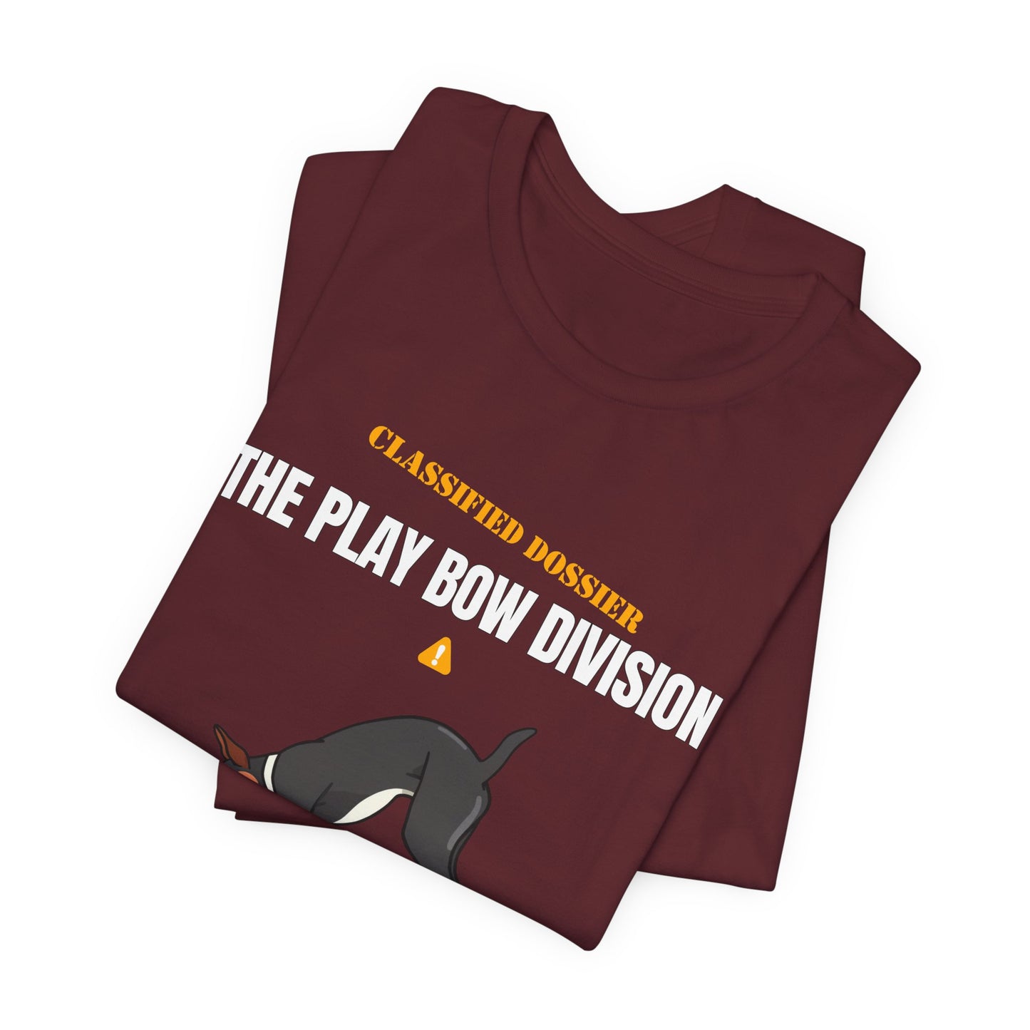 Play Bow Division dog t-shirt fit and drape view