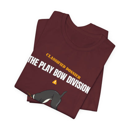 Play Bow Division dog t-shirt fit and drape view
