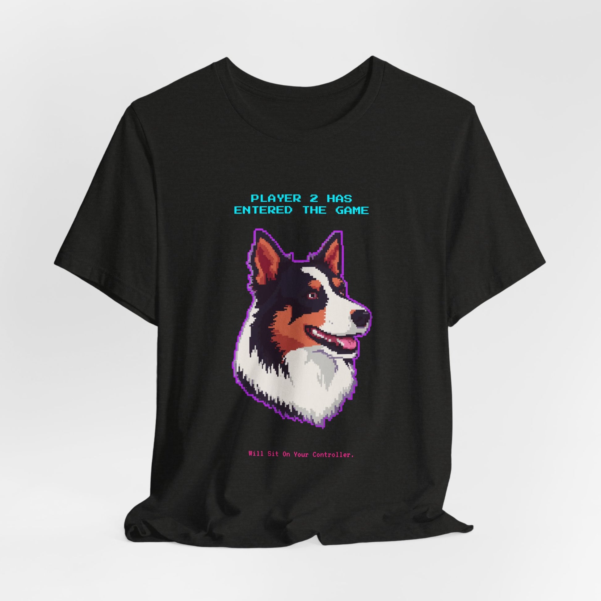 Player 2 Has Entered the Game T-Shirt - Funny Border Collie Gamer Unisex Tee - Style 15