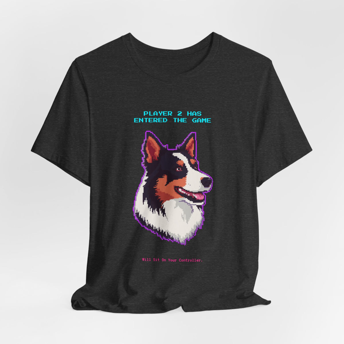 Player 2 Has Entered the Game T-Shirt - Funny Border Collie Gamer Unisex Tee - Style 21