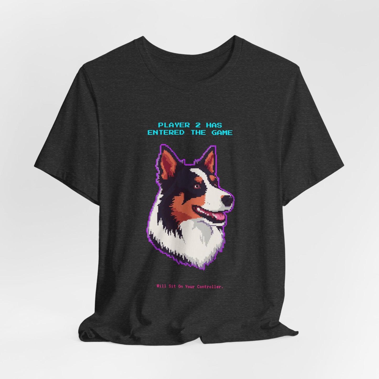 Player 2 Has Entered the Game T-Shirt - Funny Border Collie Gamer Unisex Tee - Style 21