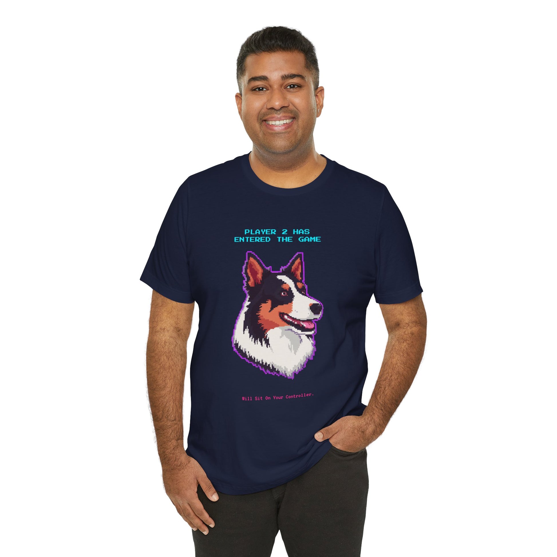 Player 2 Has Entered the Game T-Shirt - Funny Border Collie Gamer Unisex Tee - Style 23