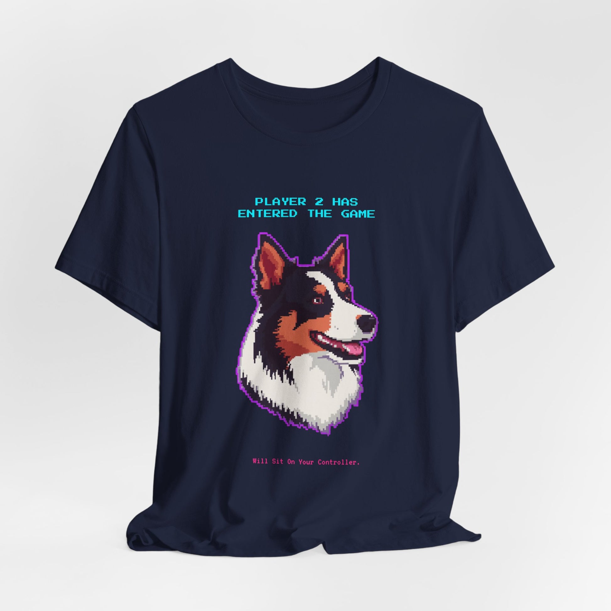 Player 2 Has Entered the Game T-Shirt - Funny Border Collie Gamer Unisex Tee - Style 27