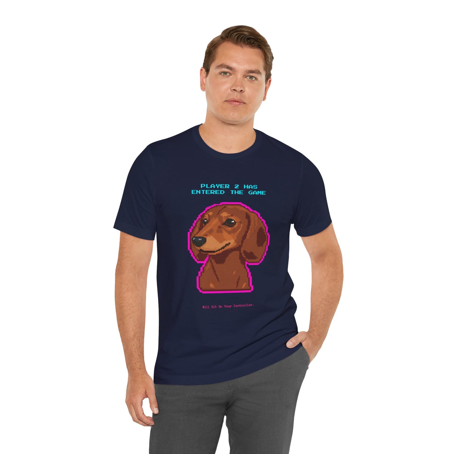Player 2 Has Entered the Game T-Shirt - Funny Dachshund Gamer Unisex Tee - Style 23