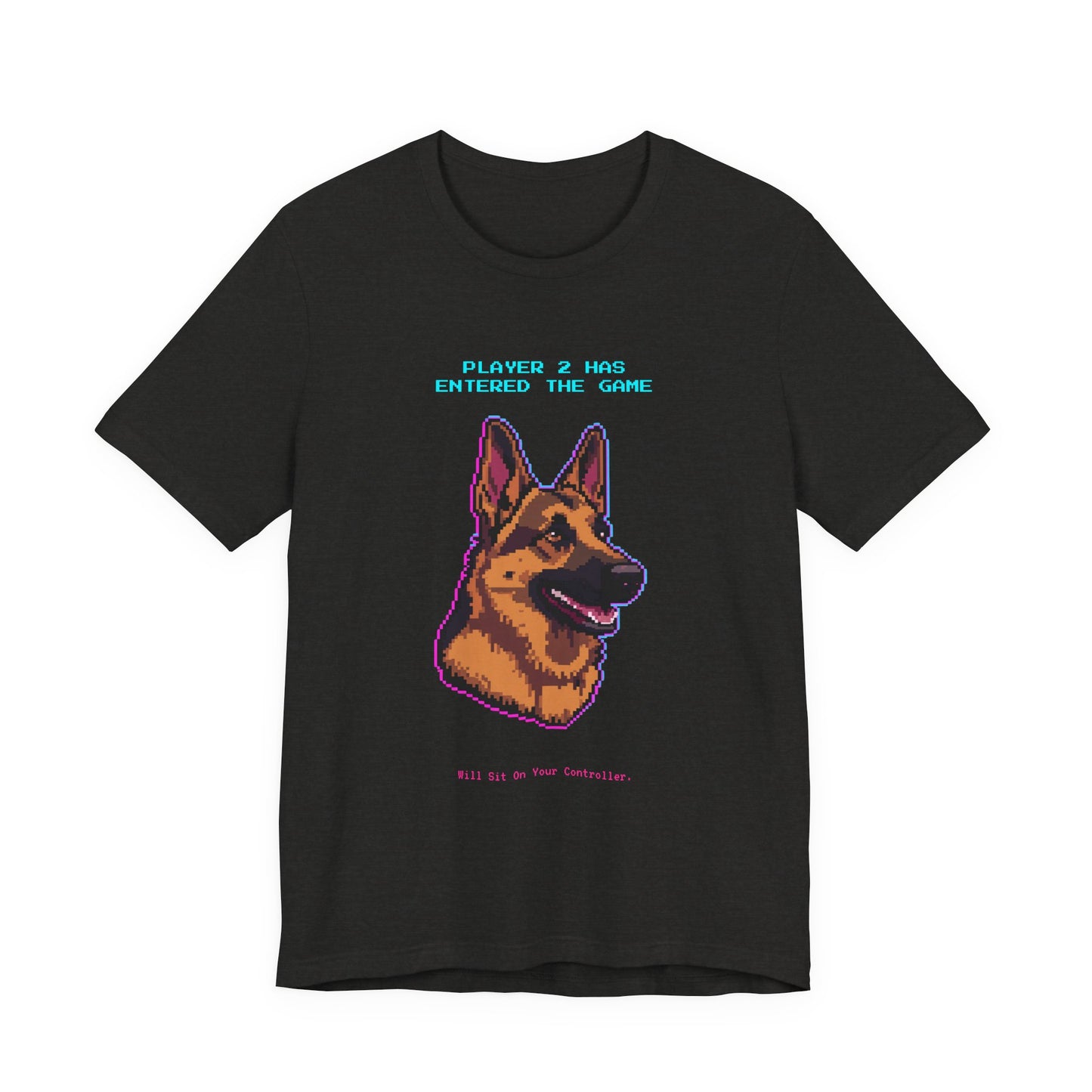 Player 2 Has Entered the Game T-Shirt - Funny German Shepherd Gamer Unisex Tee - Style 12