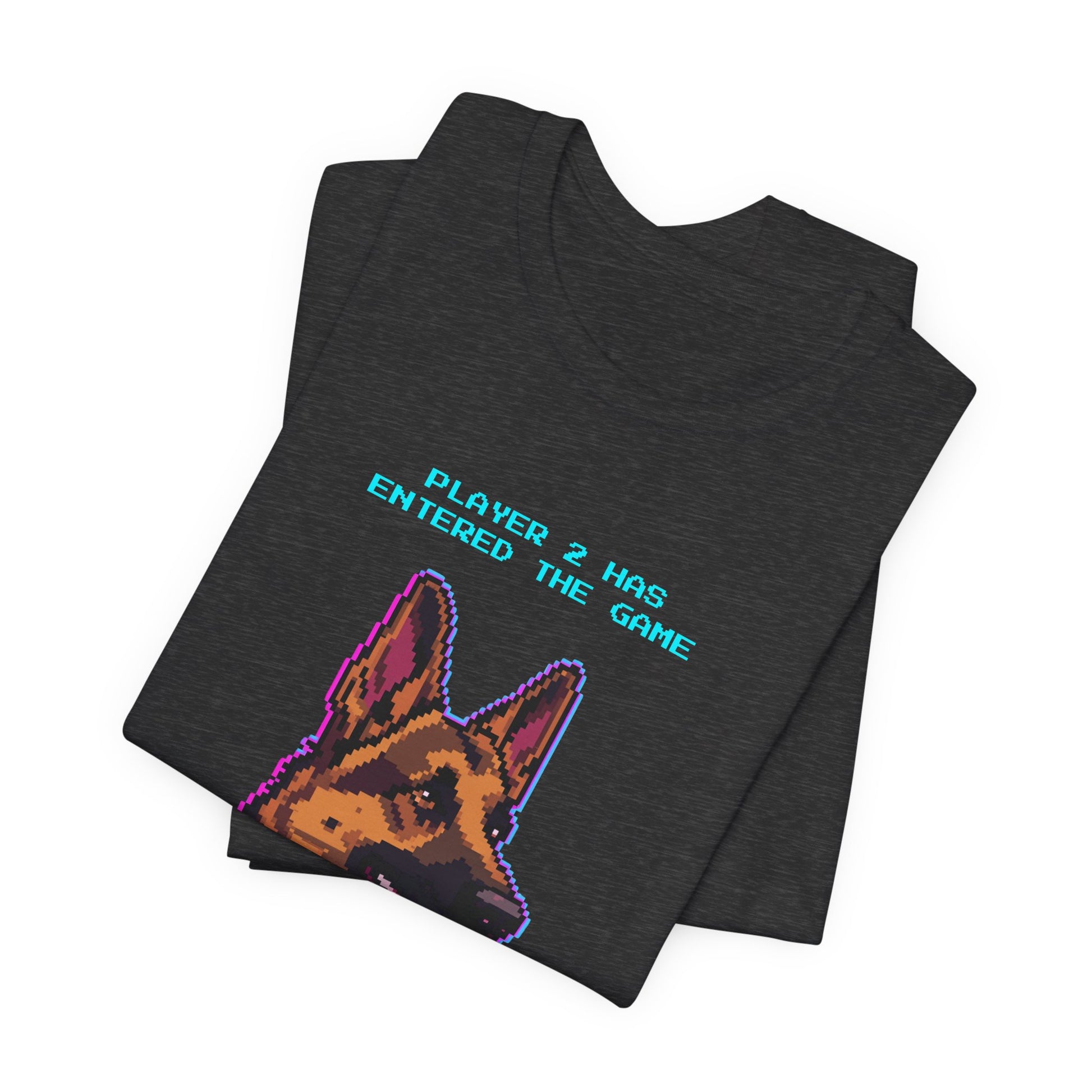Player 2 Has Entered the Game T-Shirt - Funny German Shepherd Gamer Unisex Tee - Style 20