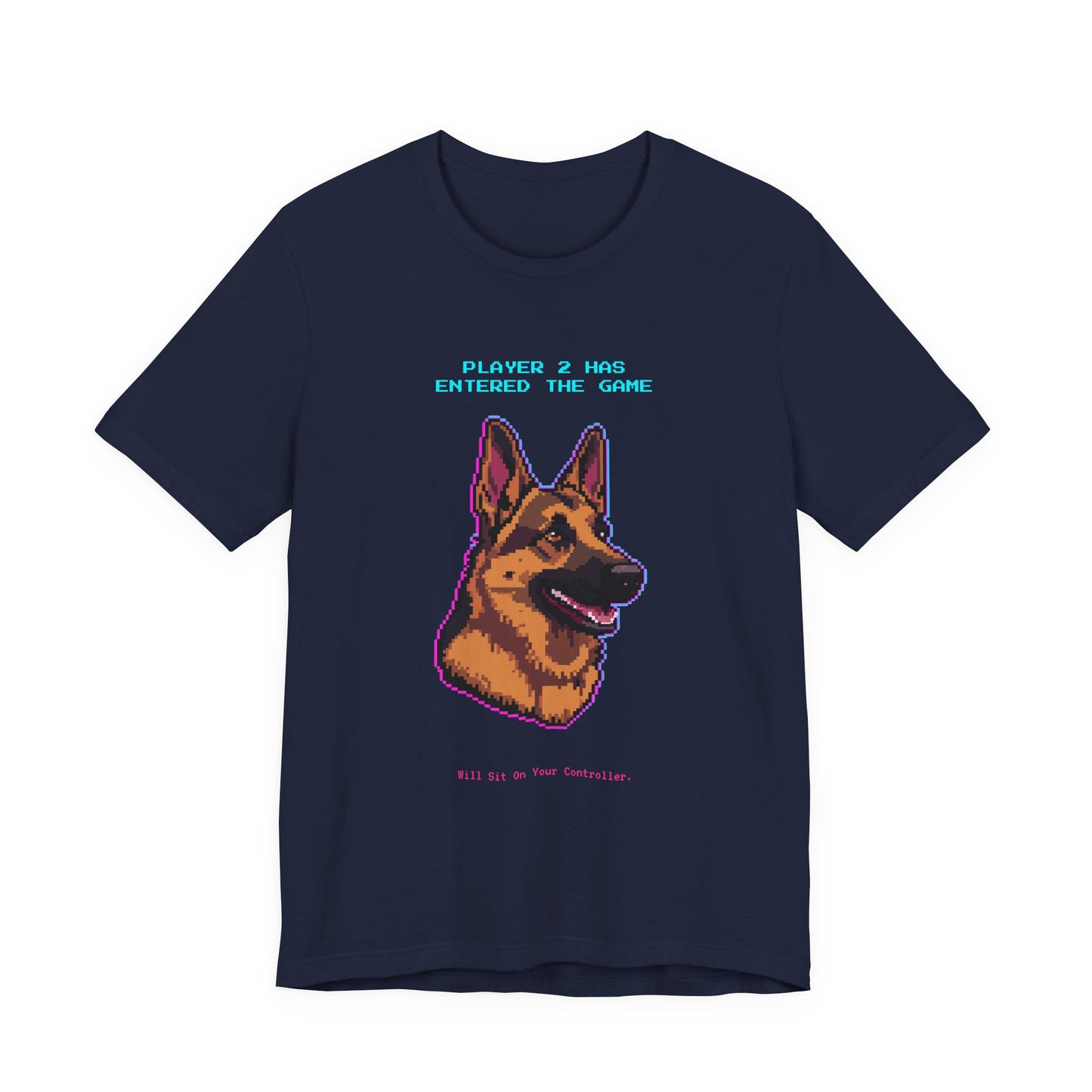 Player 2 Has Entered the Game T-Shirt - Funny German Shepherd Gamer Unisex Tee - Style 24