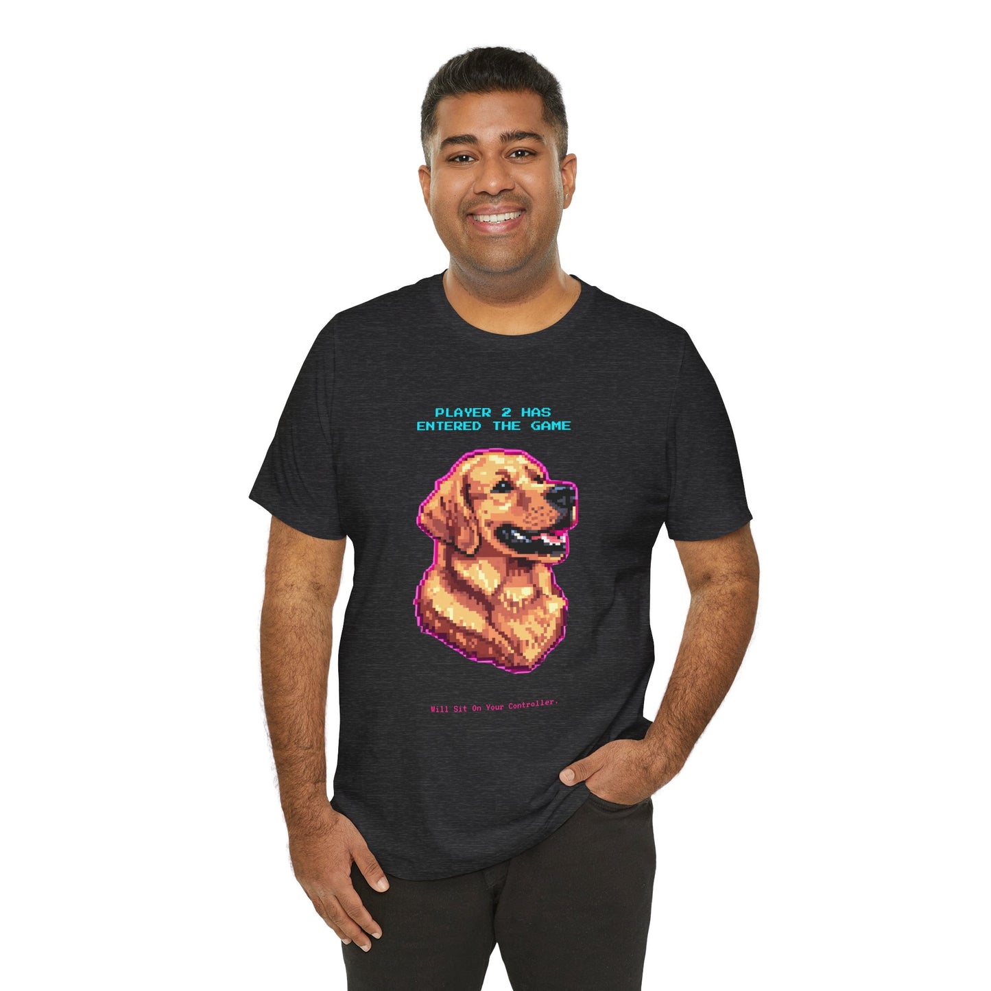 Player 2 Has Entered the Game T-Shirt - Funny Golden Retriever Gamer Unisex Tee - Style 17
