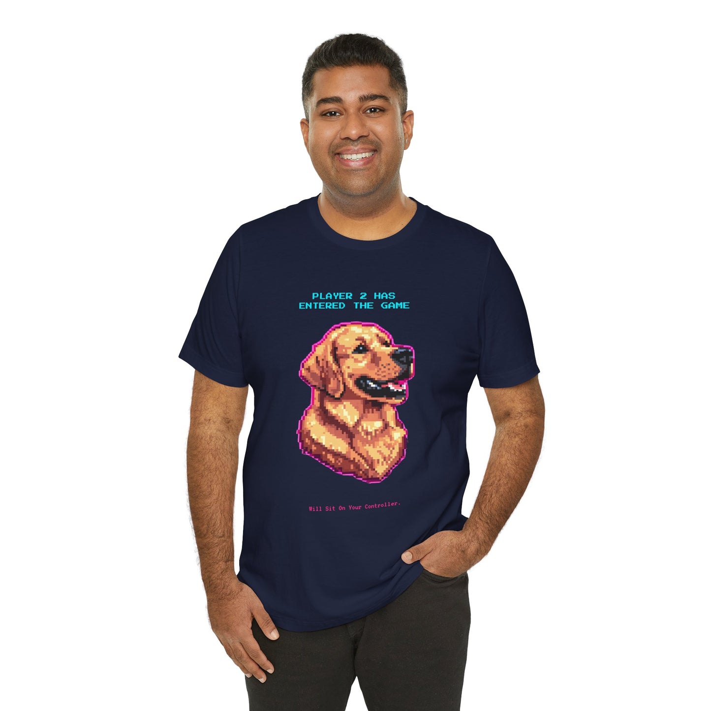 Player 2 Has Entered the Game T-Shirt - Funny Golden Retriever Gamer Unisex Tee - Style 23