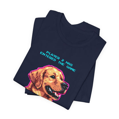 Player 2 Has Entered the Game T-Shirt - Funny Golden Retriever Gamer Unisex Tee - Style 26
