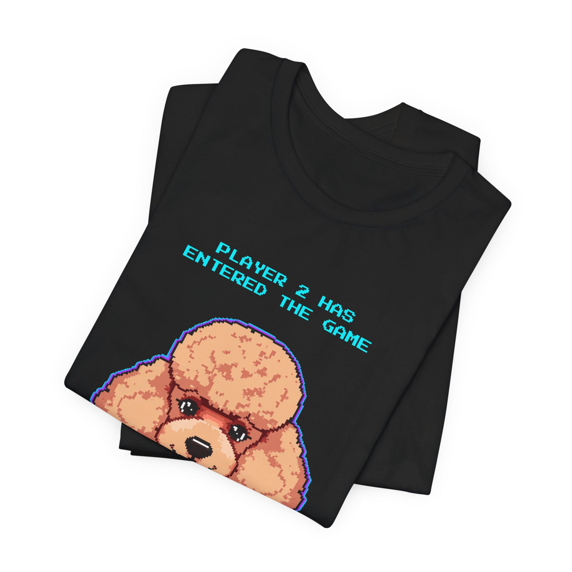 Player 2 Has Entered the Game T-Shirt - Funny Poodle Gamer Unisex Tee - Colour Navy