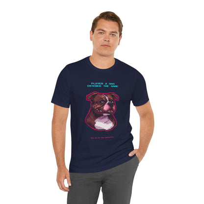 Player 2 Has Entered the Game T-Shirt - Funny Staffie Gamer Unisex Tee - Style 23