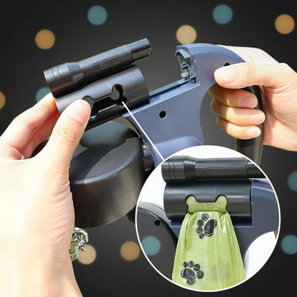 WalkMate DuoGlide built-in poo bag dispenser with green paw print bag