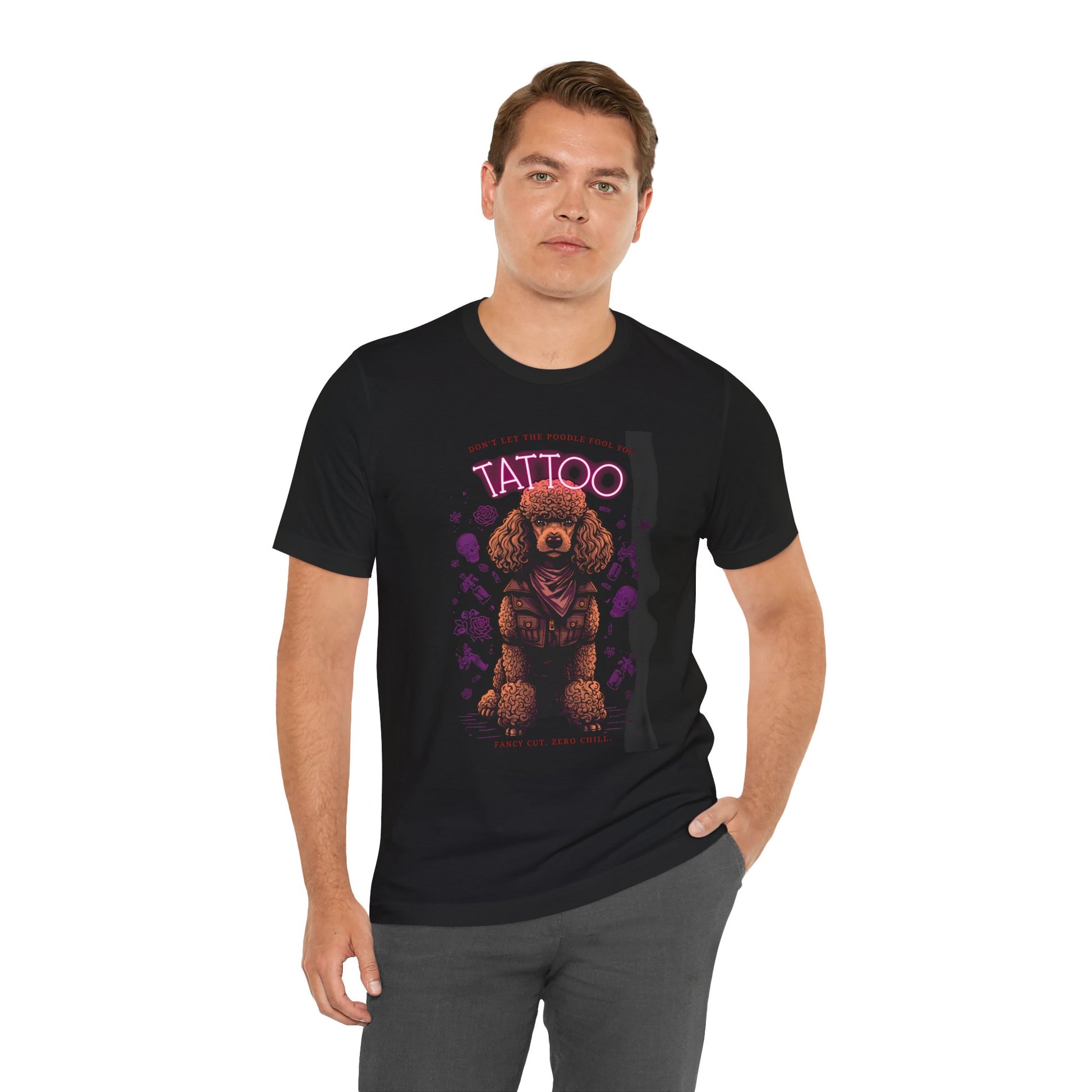 Poodle Biker Ink Shop t-shirt - black - back view