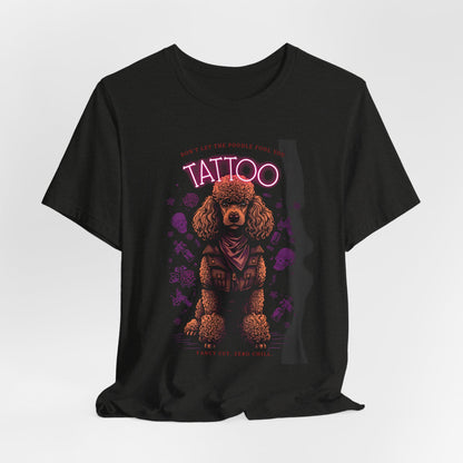 Poodle Biker Ink Shop t-shirt - black heather - back view