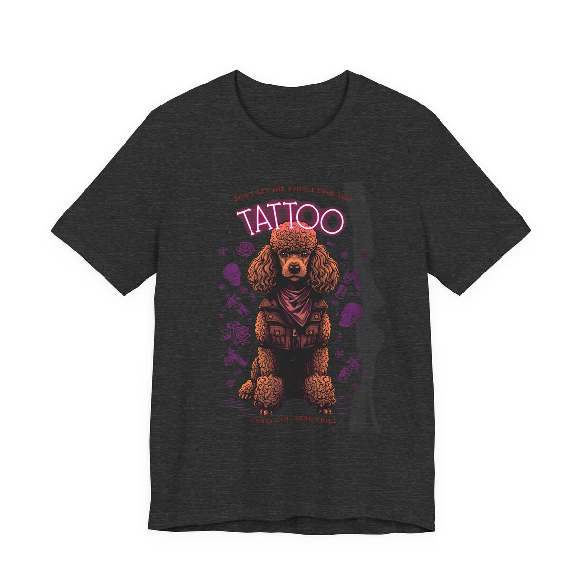 Poodle Biker Ink Shop t-shirt - design detail 2