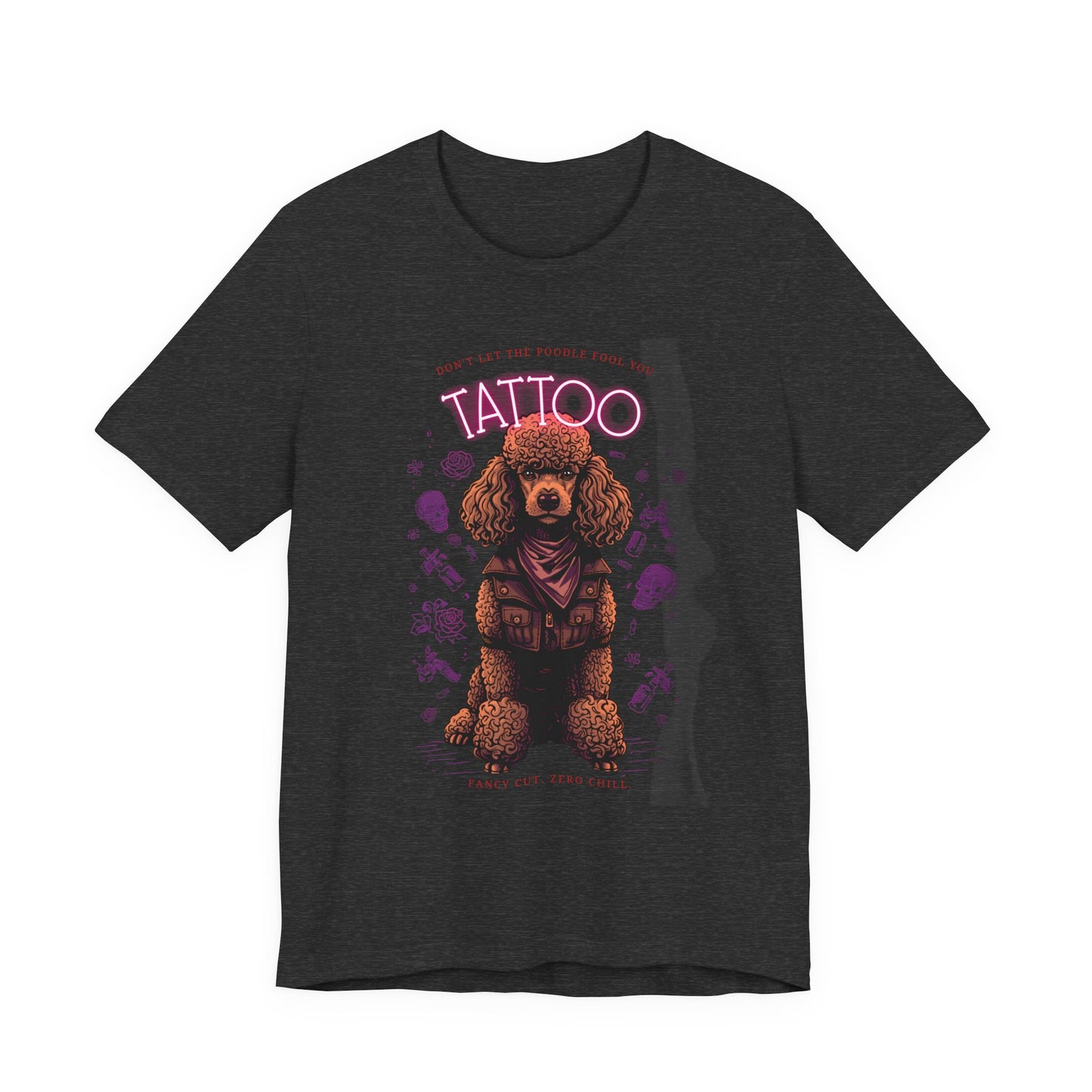 Poodle Biker Ink Shop t-shirt - design detail 2