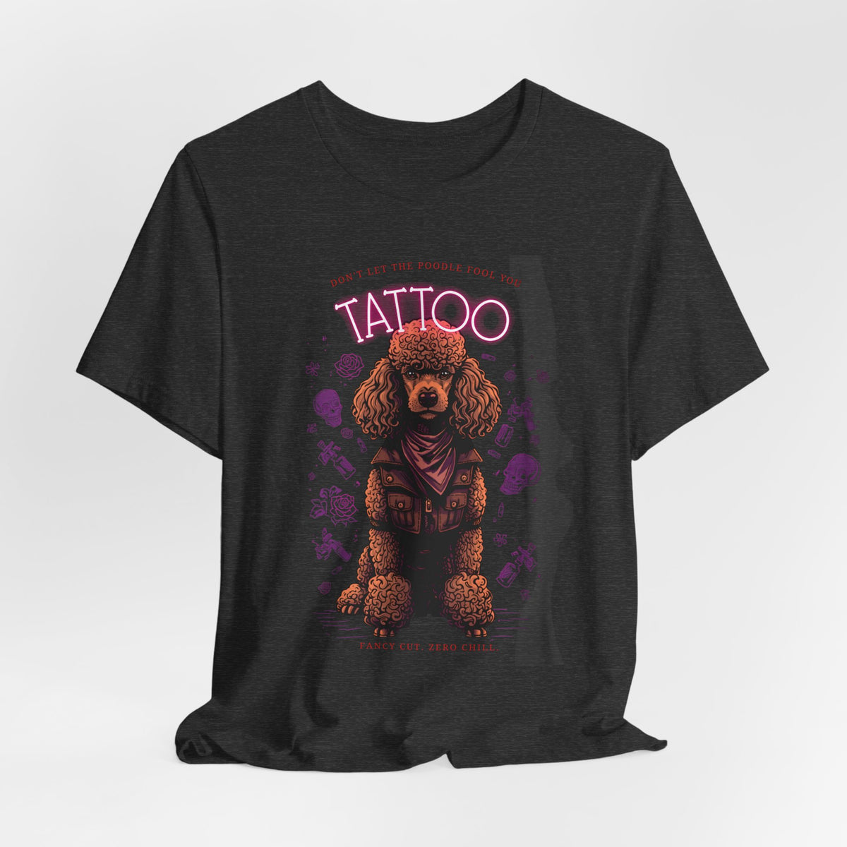 Poodle Biker Ink Shop t-shirt - design detail 5