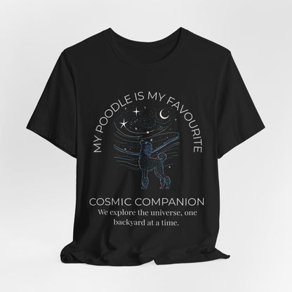 Poodle Cosmic Companion T-Shirt flat lay