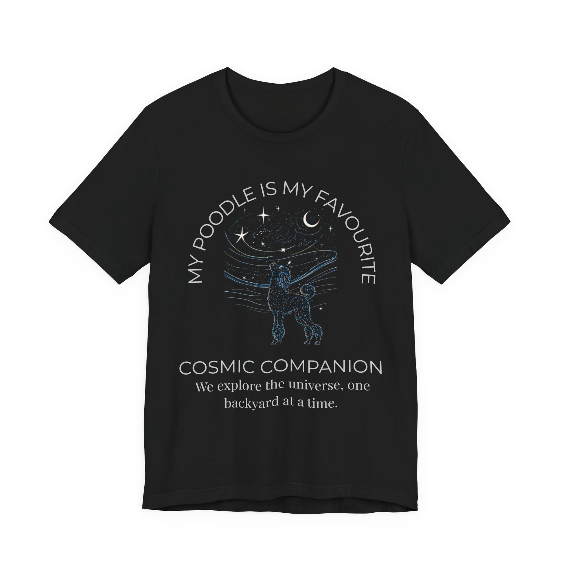 Poodle Cosmic Companion T-Shirt navy colourway