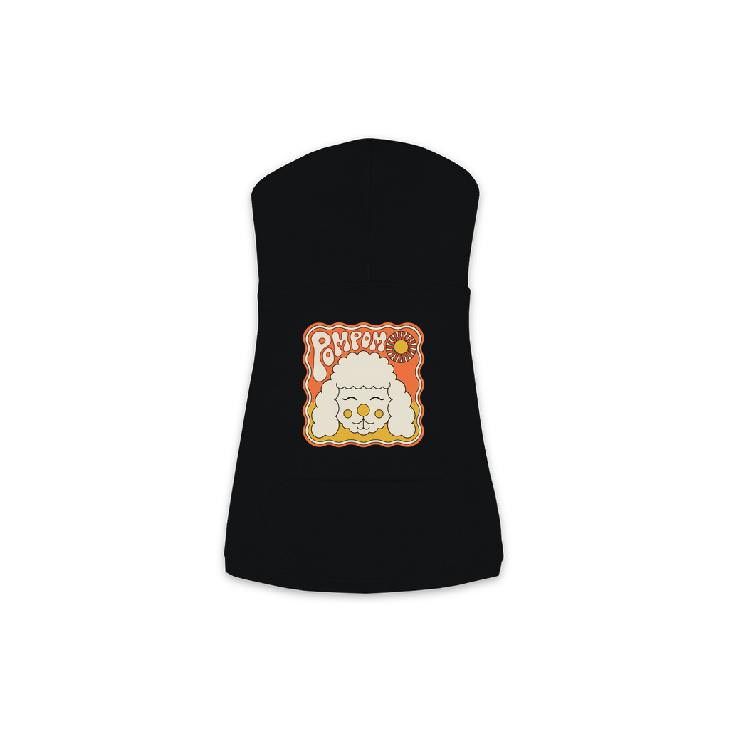 Poodle Hoodie — Groovy Retro design, Medium, Black