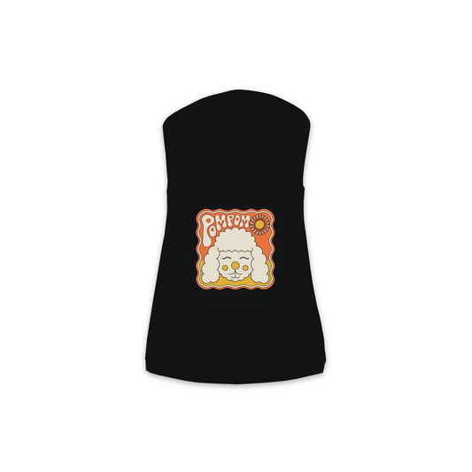 Poodle Hoodie — Groovy Retro design, Small, Black