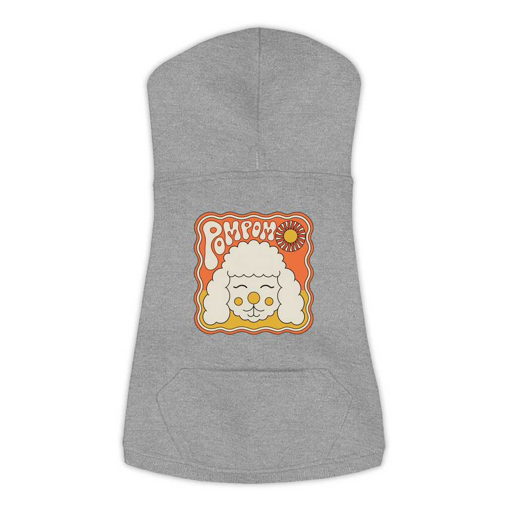 Poodle Hoodie — Groovy Retro design, Large, Granite Heather