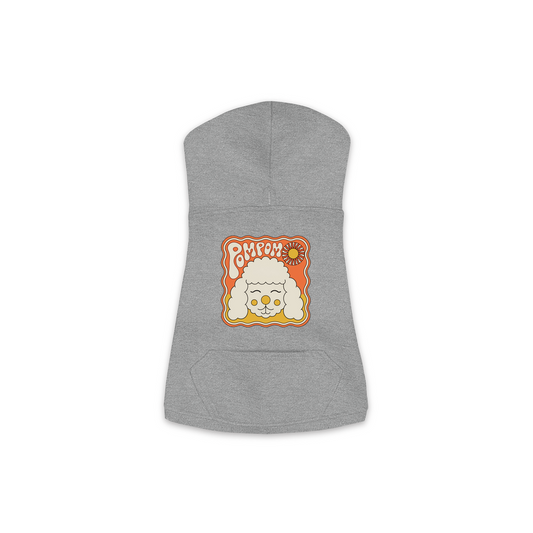 Poodle Hoodie — Groovy Retro design, Medium, Granite Heather