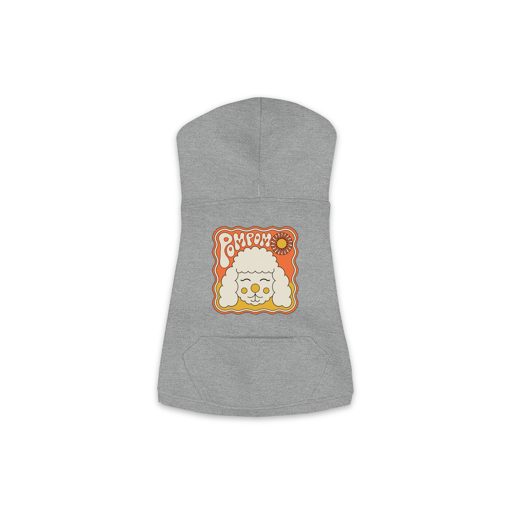 Poodle Hoodie — Groovy Retro design, Small, Granite Heather