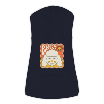 Poodle Hoodie — Groovy Retro design, Large, Navy