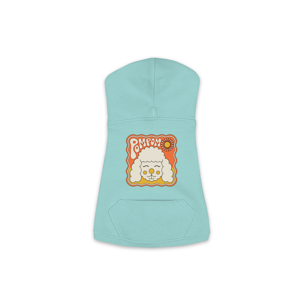 Poodle Hoodie — Groovy Retro design, Medium, Saltwater