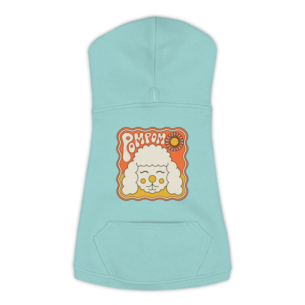 Poodle Hoodie — Groovy Retro design, Extra Large, Saltwater