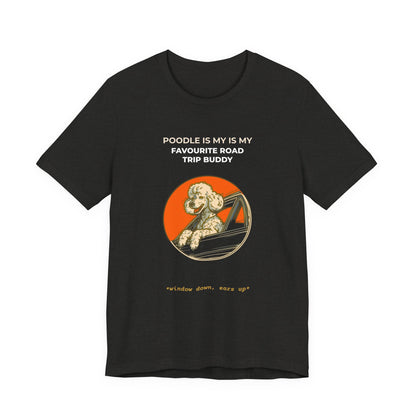 Poodle Road Trip Buddy t-shirt — funny Poodle travel tee on Bella+Canvas 3001, view 12