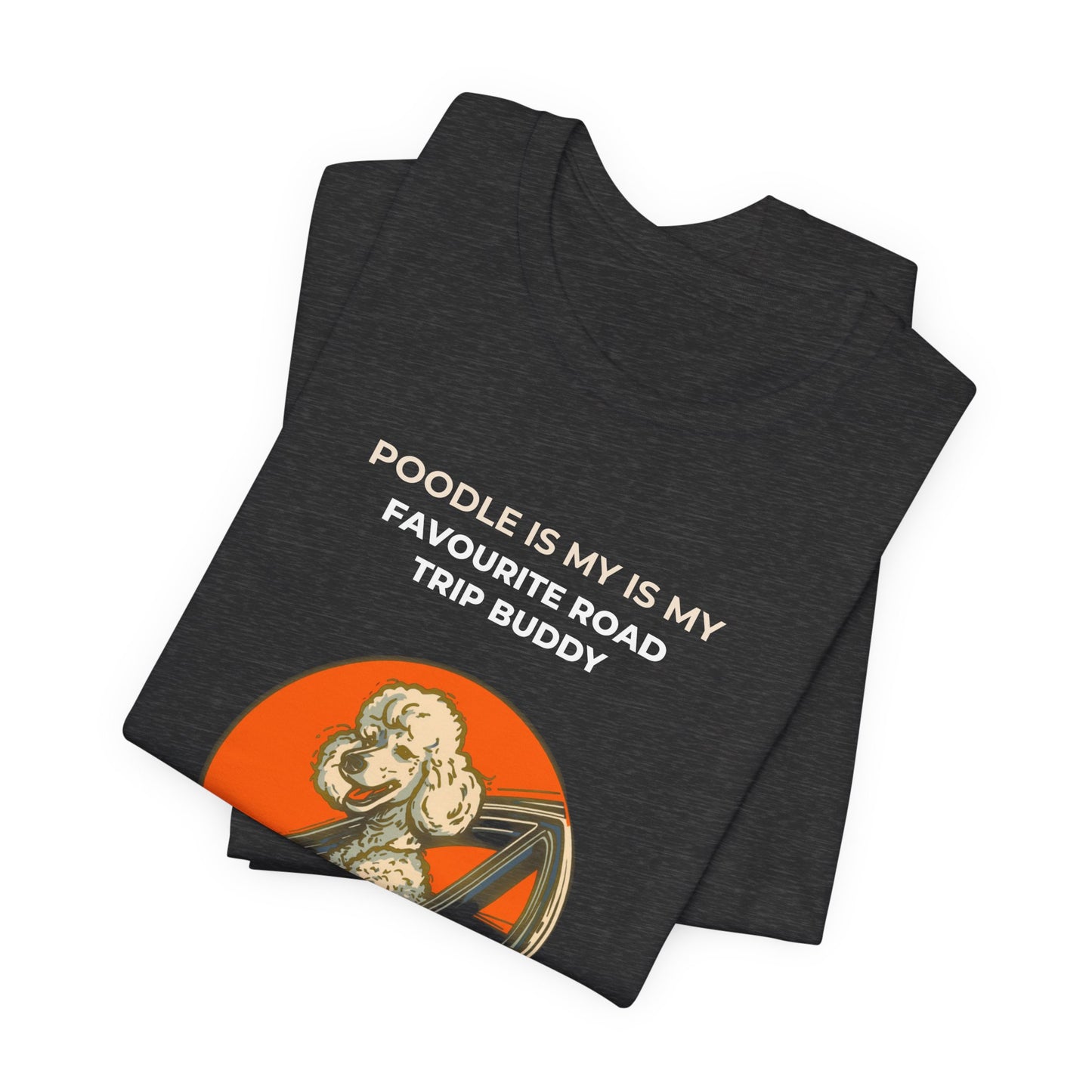 Poodle Road Trip Buddy t-shirt — funny Poodle travel tee on Bella+Canvas 3001, view 18