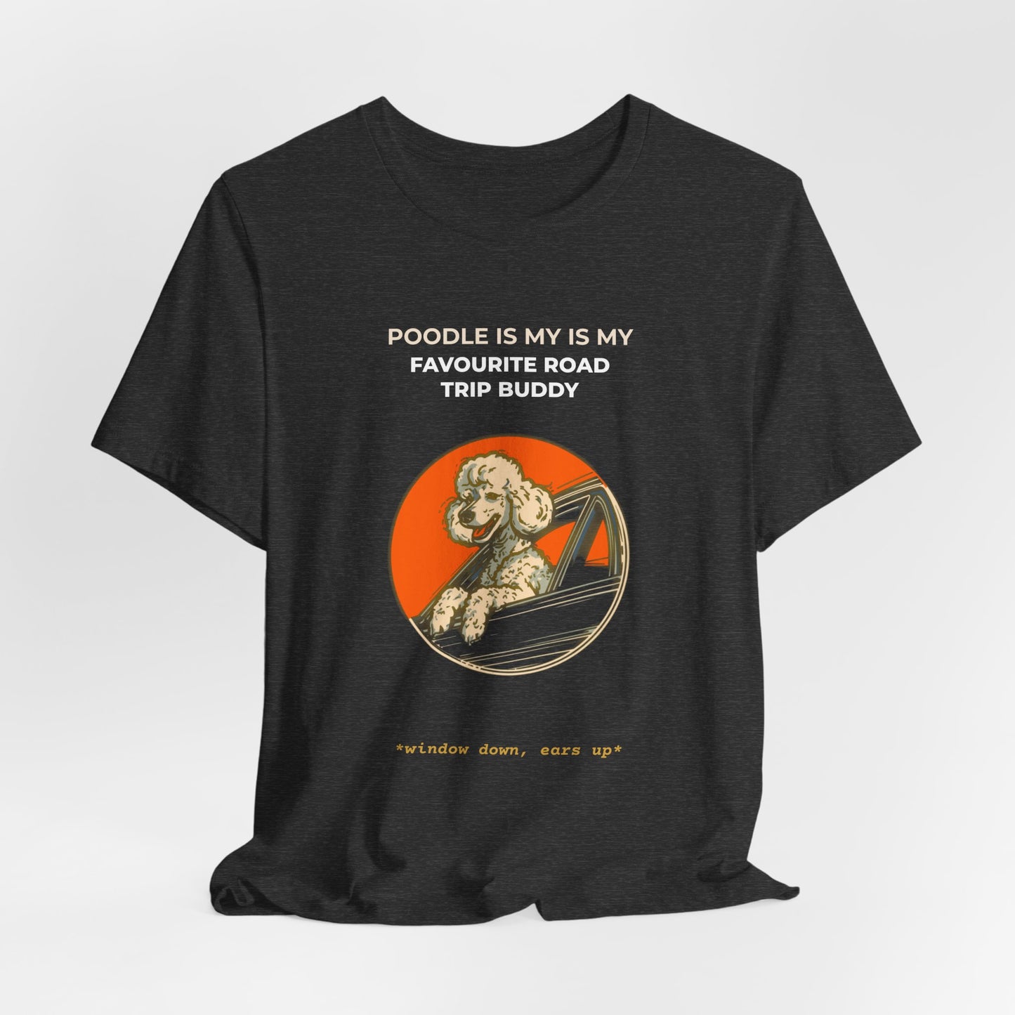 Poodle Road Trip Buddy t-shirt — funny Poodle travel tee on Bella+Canvas 3001, view 19
