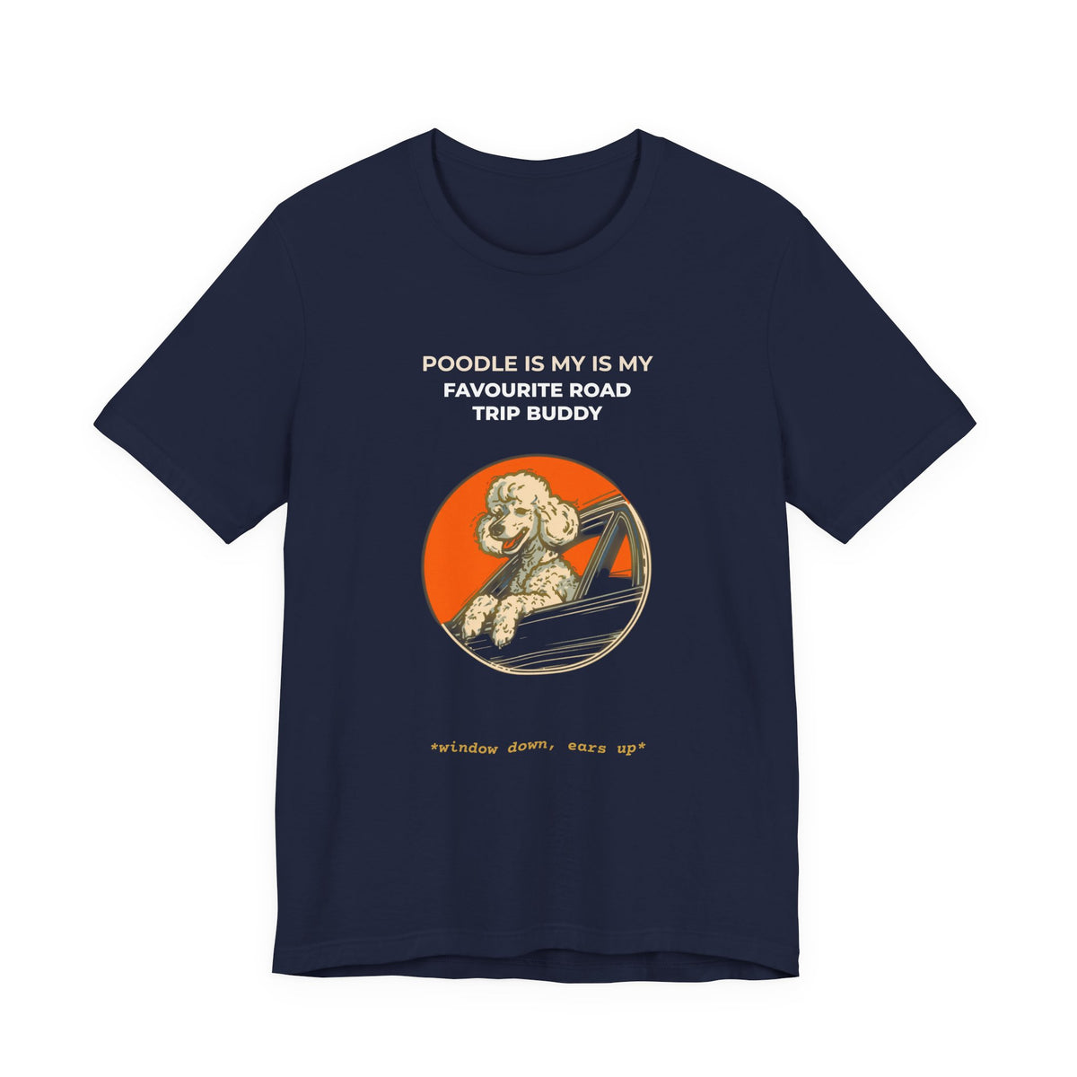 Poodle Road Trip Buddy t-shirt — funny Poodle travel tee on Bella+Canvas 3001, view 24