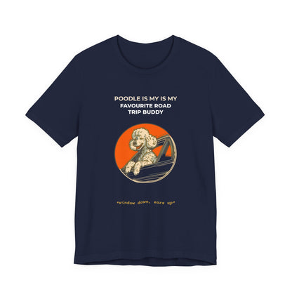 Poodle Road Trip Buddy t-shirt — funny Poodle travel tee on Bella+Canvas 3001, view 24