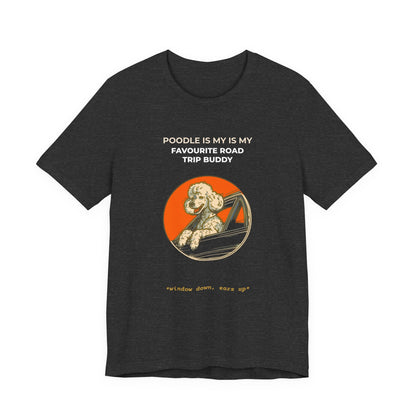 Poodle Road Trip Buddy t-shirt — funny Poodle travel tee on Bella+Canvas 3001, view 3
